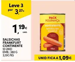 Continente Salsichas frankfurt continente promoção