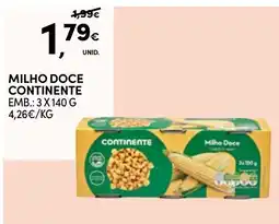 Continente milho doce continente promoção