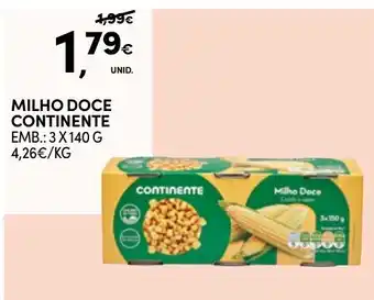 Continente milho doce continente promoção