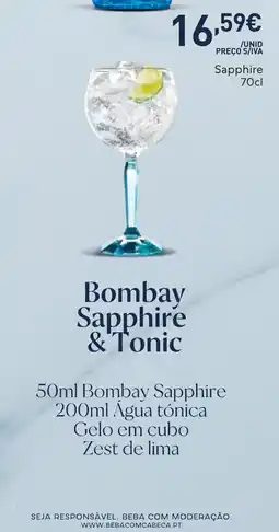 Recheio Bombay sapphire & tonic promoção