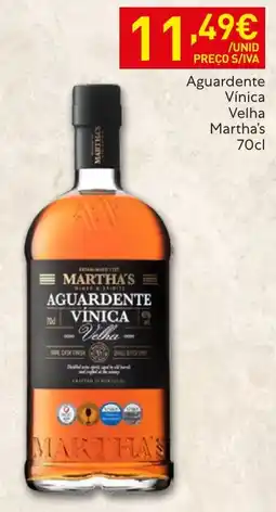 Recheio Aguardente Vínica Velha Martha's promoção