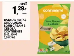 Continente batatas fritas onduladas sour cream e cebola continente promoção
