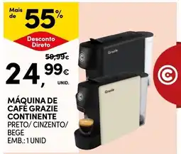 Continente Máquina de café grazie continente preto/cinzento/bege promoção