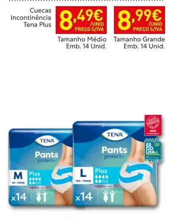 Recheio Cuecas incontinência tena plus promoção
