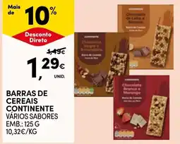Continente Barras de cereais continente vários sabores promoção