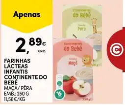 Continente Farinhas lácteas infantis continente do bebé maçã/pêra promoção