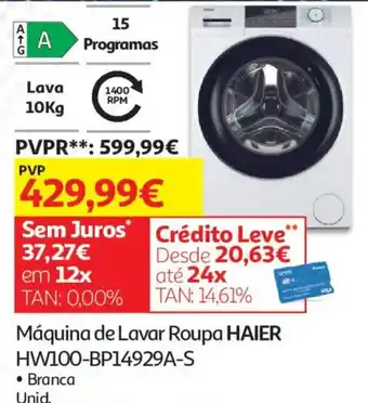 Auchan Máquina de Lavar Roupa Haier promoção