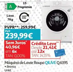 Auchan Máquina de lavar roupa qilive q.6395 promoção