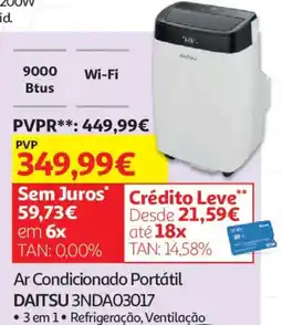 Auchan Ar Condicionado Portátil Daitsu 3nda03017 promoção