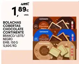Continente Bolachas cobertas chocolate continente promoção