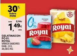 Continente Gelatinas em pó 0% royal promoção
