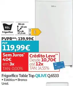 Auchan Frigorífico Table Top Qilive Q.6533 promoção