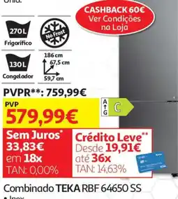 Auchan Combinado TEKA RBF 64650 SS promoção