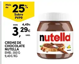 Continente Creme de chocolate nutella promoção
