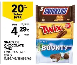 Continente Snack de chocolate twix promoção