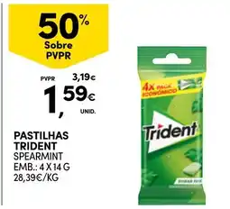 Continente Pastilhas trident spearmint promoção