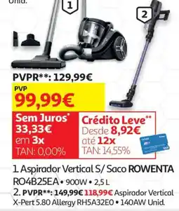 Auchan Aspirador vertical s/ saco rowenta promoção