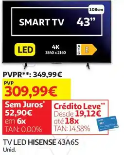 Auchan Tv led hisense 43a6s promoção