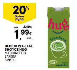 Continente Bebida vegetal shoyce hug matcha coco barista promoção