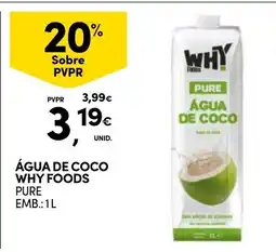 Continente água de coco why foods pure promoção