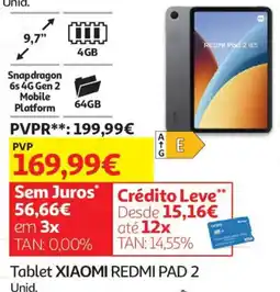 Auchan Tablet xiaomi redmi pad 2 promoção