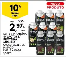Continente Leite + proteína s/ lactose/ proteína mimosa promoção