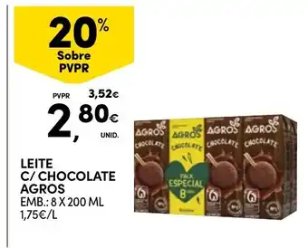 Continente Leite c/ chocolate agros promoção