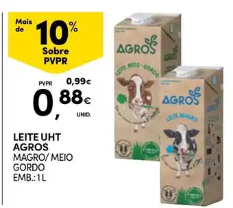 Continente Leite uht agros magro/meio gordo promoção
