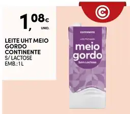 Continente Leite uht meio gordo continente s/ lactose promoção