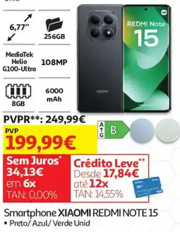 Auchan smartphone xiaomi redmi note 15 promoção