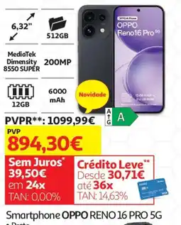 Auchan smartphone oppo reno 16 pro 5g promoção