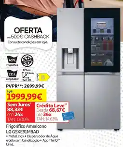 Auchan Frigorífico Americano LG GSXE91MBAD promoção