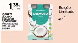 Continente Iogurte líquido cremoso continente vários sabores promoção