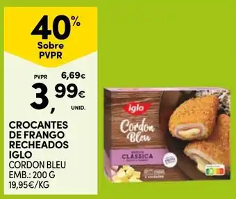 Continente Crocantes de frango recheados iglo cordon bleu promoção