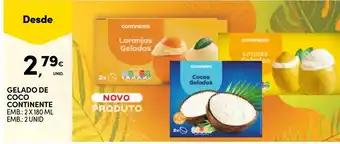 Continente Gelado de coco continente promoção