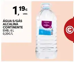 Continente Água s/gás alcalina continente promoção