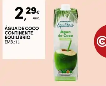Continente Água de coco continente equilíbrio promoção