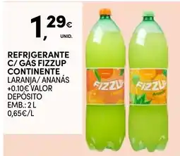 Continente Refrigerante c/ gás fizzup continente laranja/ ananás promoção