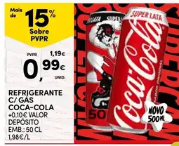Continente Refrigerante c/ gas coca-cola promoção