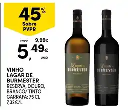 Continente vinho lagar de burmester reserva, douro, branco/ tinto promoção