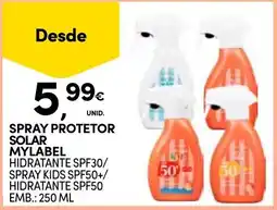 Continente spray protetor solar mylabel promoção