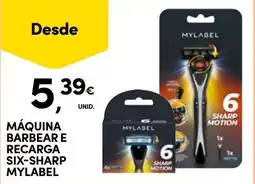 Continente máquina barbear e recarga six-sharp mylabel promoção