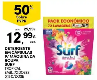 Continente Detergente em cápsulas p/ máquina da roupa surf tropical promoção
