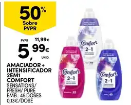 Continente amaciador + intensificador 2em1 comfort promoção