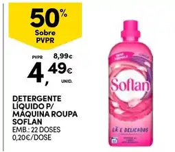 Continente Detergente liquido p/ maquina roupa soflan promoção