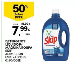 Continente Detergente liquido p/ maquina roupa skip active clean promoção
