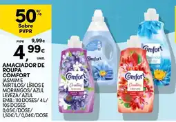 Continente Amaciador de roupa comfort jasmim e mirtilos / lírios e morangos / azul leveza / azul promoção