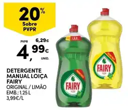 Continente Detergente manual loiça fairy original / limão promoção