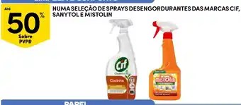 Continente sprays desengordurantes das marcas cif, sanytol e mistolin promoção
