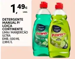 Continente Detergente manual p/ loiça continente lima/ manjericao ultra promoção